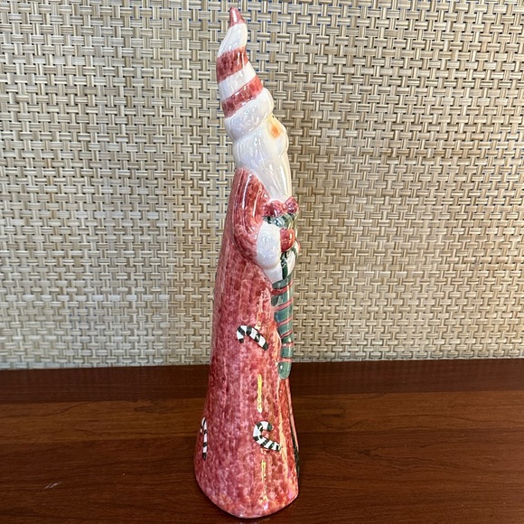 ππHPπNWOT Modern Tall Santa Pencil Figurine Iridescent Ceramic - Picture 5 of 9